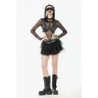 Darkinlove Women's Punk Multilayered Mesh Short Skirt