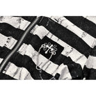 Darkinlove Women's Punk Off-the-Shoulder Bunny Striped Crop Top