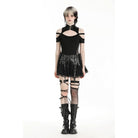 Darkinlove Women's Punk Off-the-shoulder Cutout Crop Top