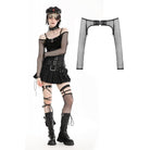 Darkinlove Women's Punk Off-the-shoulder Mesh Cape