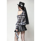 Darkinlove Women's Punk Off-the-Shoulder Ruffled Blouse