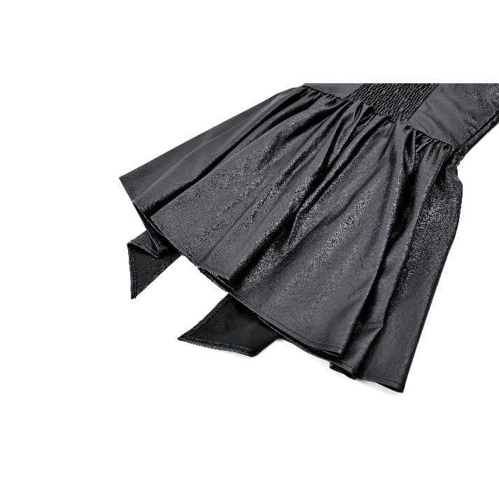 Darkinlove Women's Punk Plaid Panel Patchwork Irregular Hem Slip Dress