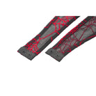 Darkinlove Women's Punk Red Spider Web Bodysuit with Hood