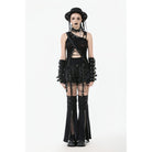 Darkinlove Women's Punk Ripped Asymmetrical Hem Tank Top