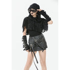 Darkinlove Women's Punk Ripped Cape with Hood