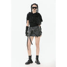 Darkinlove Women's Punk Ripped Cape with Hood