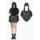 Darkinlove Women's Punk Ripped Cape with Hood