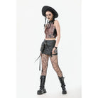 Darkinlove Women's Punk Ripped Tie-Dye Tank Top