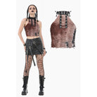 Darkinlove Women's Punk Ripped Tie-Dye Tank Top