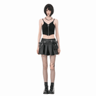 Darkinlove Women's Punk Rivet Skull Ripped Ruched Bustier