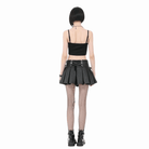 Darkinlove Women's Punk Rivet Skull Ripped Ruched Bustier