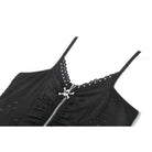 Darkinlove Women's Punk Rivet Skull Ripped Ruched Bustier