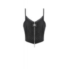 Darkinlove Women's Punk Rivet Skull Ripped Ruched Bustier