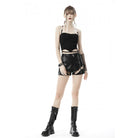 Darkinlove Women's Punk Rock Ripped Halterneck Tank Top