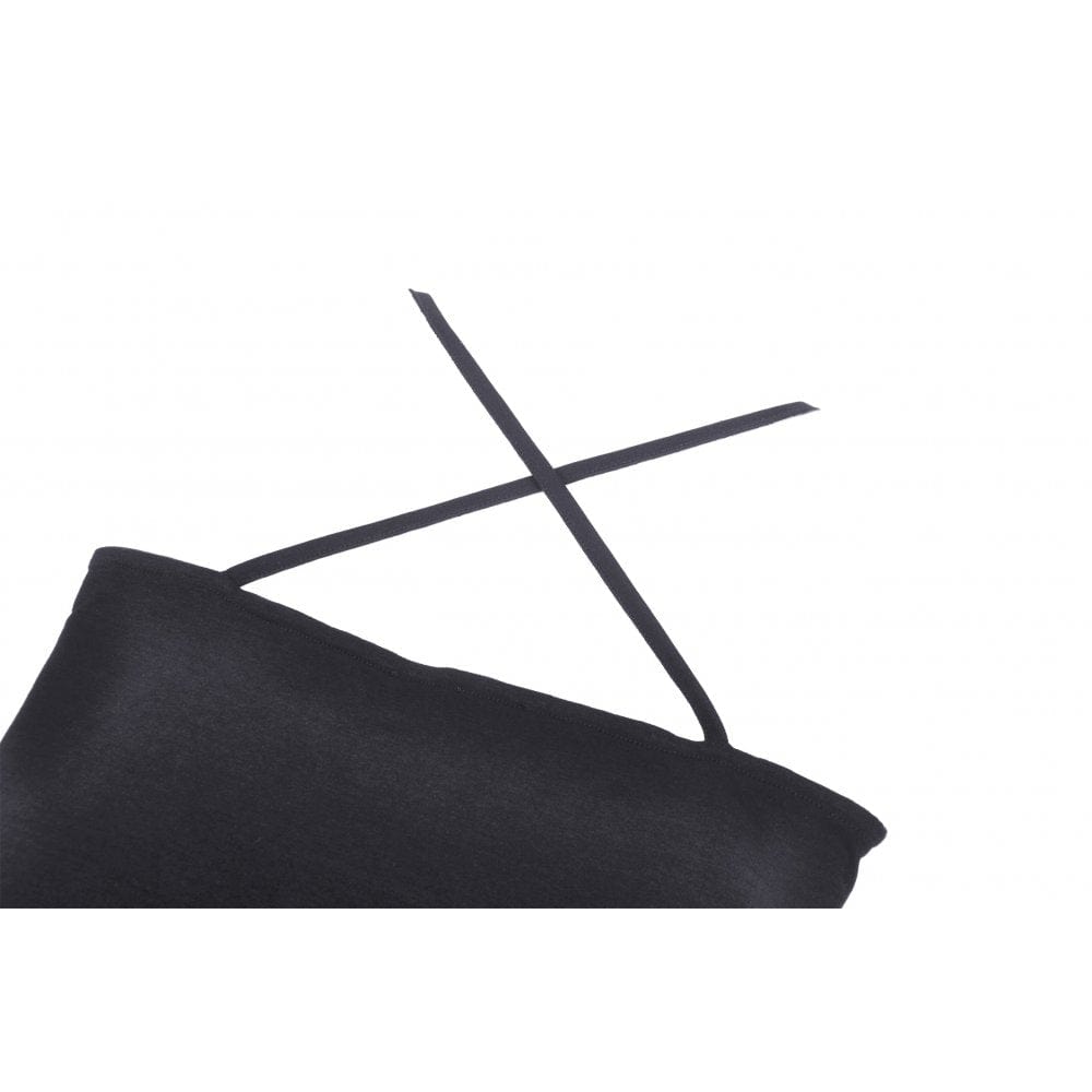 Darkinlove Women's Punk Rock Ripped Halterneck Tank Top