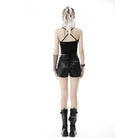 Darkinlove Women's Punk Rock Ripped Halterneck Tank Top