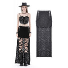 Darkinlove Damen Punk Rüschen Zerrissen High-Low Rock