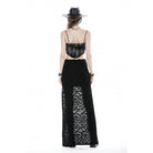 Darkinlove Damen Punk Rüschen Zerrissen High-Low Rock