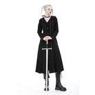 Darkinlove Women's Punk Ruffled Jacket with Hood