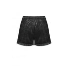 Darkinlove Women's Punk Ruffled Lace Splice Embossed Shorts