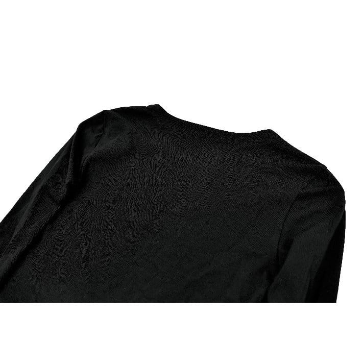 Darkinlove Women's Punk Skull Printed Eyelet V-neck Long Sleeve Top