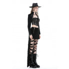Darkinlove Women's Punk Stand Collar Studded Cape