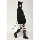 Darkinlove Women's Punk Star Studs Bat Ear Hoodie