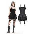 Darkinlove Women's Punk Strap Distressed Party Slip Dress