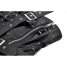 Darkinlove Women's Punk Straps Diagonal Zipper Faux Leather Vest