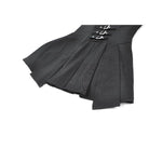 Darkinlove Women's Punk Studded Buckle Straps Pleated Slip Dress