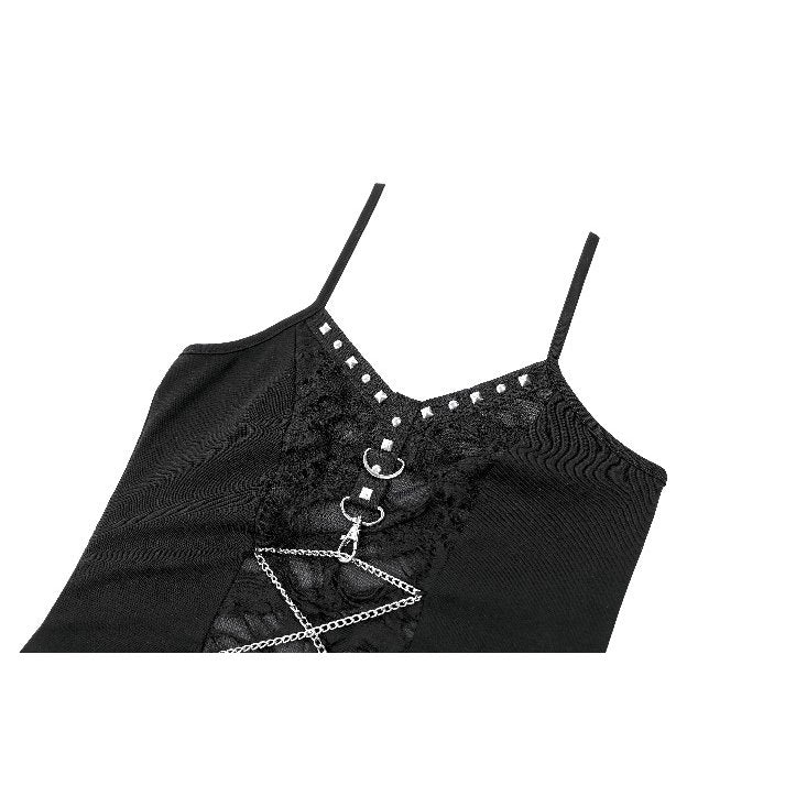 Darkinlove Women's Punk Studded Chain Camisole