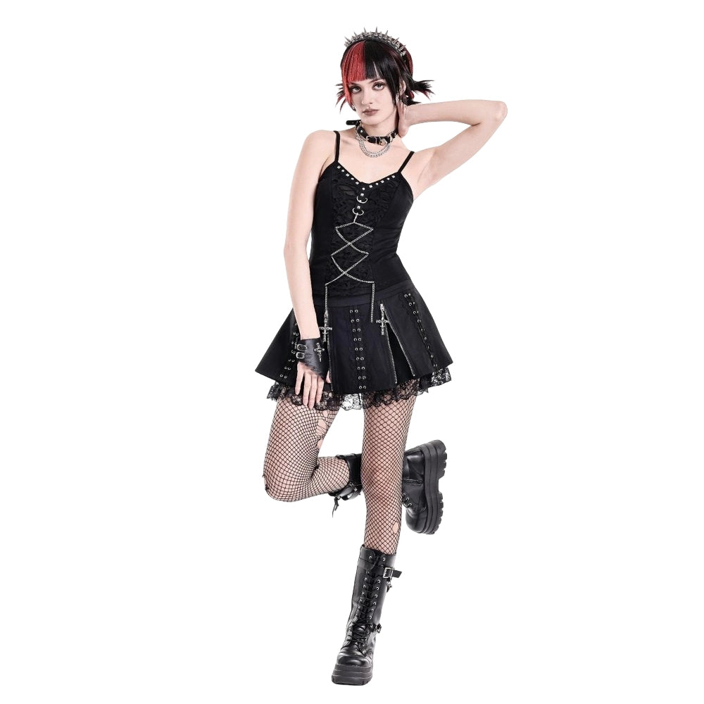 Darkinlove Women's Punk Studded Chain Camisole