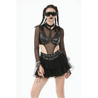 Darkinlove Women's Punk Studded Faux Leather Bustier