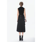 Darkinlove Women's Punk Studded Lace-up Zip Turn-down Collar Vest