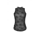 Darkinlove Women's Punk Studded Spider Mesh Top