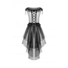 Darkinlove Women's Punk  V-neck Multilayered Mesh Dress