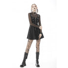 Vestido lencero de piel sintética con cremallera estilo punk de Darkinlove para mujer