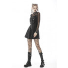Vestido lencero de piel sintética con cremallera estilo punk de Darkinlove para mujer