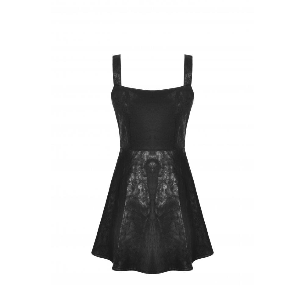 Vestido lencero de piel sintética con cremallera estilo punk de Darkinlove para mujer