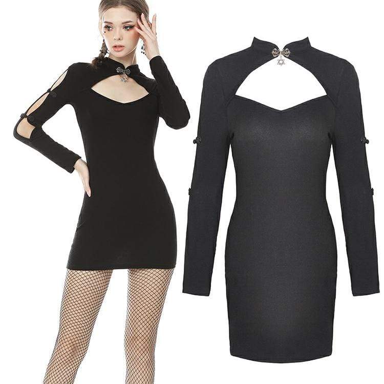Darkinlove Women's Sexy Cutout Black Bodycon Dress