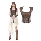 Darkinlove Women's Steampunk Buckle Strap Cutout Side Zipper Vest