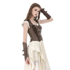 Darkinlove Women's Steampunk Buckle Strap Cutout Side Zipper Vest