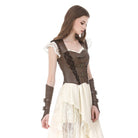Darkinlove Women's Steampunk Buckle Strap Cutout Side Zipper Vest