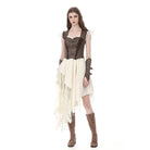 Darkinlove Women's Steampunk Buckle Strap Cutout Side Zipper Vest