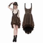 Darkinlove Women's Steampunk Buckle Straps High-Low Suspender Dress