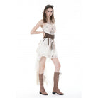 Darkinlove Women's Steampunk Irregular Big Buckle Underbust Corset