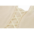 Darkinlove Women's Steampunk Irregular Ruffled Beige Honeymoon Dress