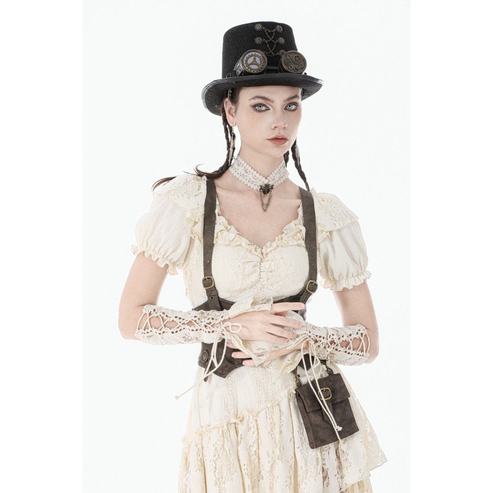 Darkinlove Women's Steampunk Lace Layered Arm Sleeves