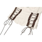 Darkinlove Women's Steampunk Lace-up Ruffle V-neck 3/4 Sleeve Blouse