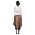 Darkinlove Women's Steampunk Lace-up Ruffle V-neck 3/4 Sleeve Blouse